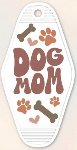 UV DTF Motel Keychain Decal - Dog Mom Brown