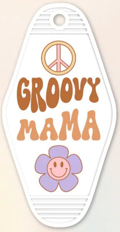 UV DTF Motel Keychain Decal - Groovy Mama