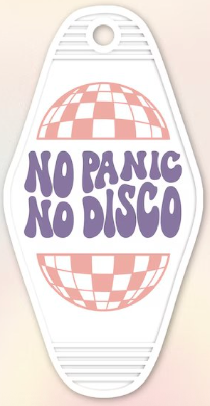 UV DTF Motel Keychain Decal - No Panic No Disco
