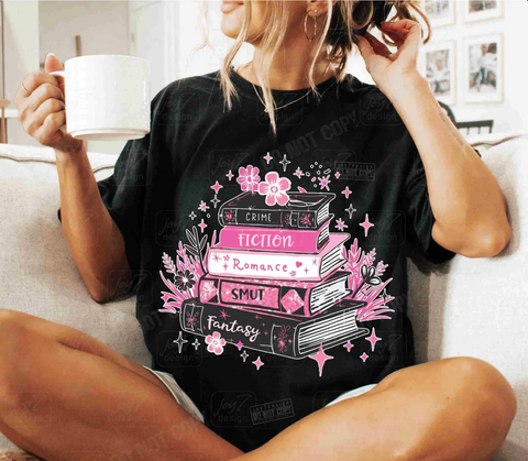 DTF Full Color Transfer - Stack of Romance Books