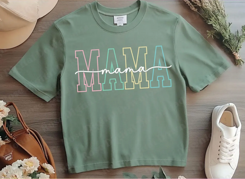 DTF Full Color Transfer - Mama Script & Collegiate