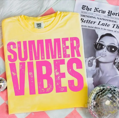 DTF Full Color Transfer - Summer Vibes Hot Pink