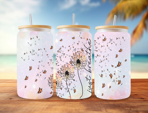 16oz UV DTF Wrap - Just Breathe Sparkle