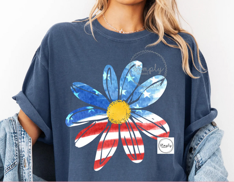 DTF Full Color Transfer - Big Flag Daisy