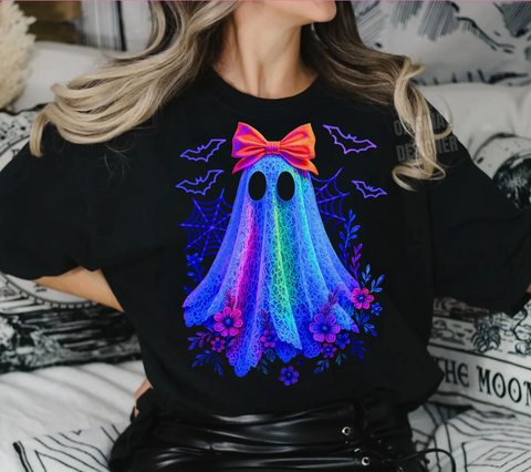 DTF Full Color Transfer - Blue Neon Ghost