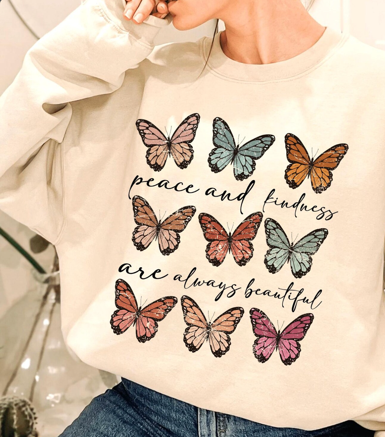 DTF Full Color Transfer - Peace & Kindness Butterflies