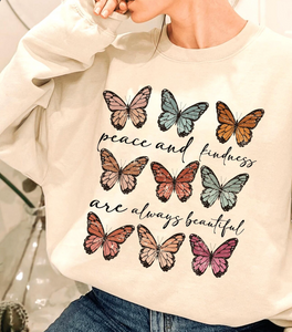 DTF Full Color Transfer - Peace & Kindness Butterflies