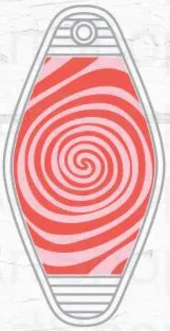 UV DTF Motel Keychain Decal - Red Pink Swirl