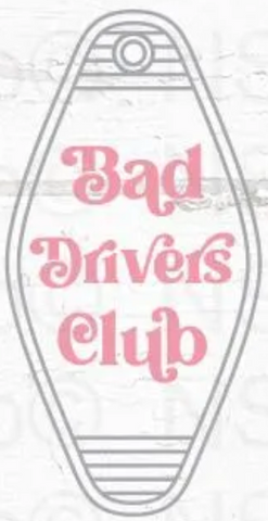 UV DTF Motel Keychain Decal - Bad Drivers Club
