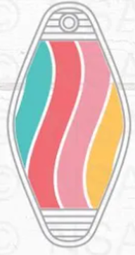 UV DTF Motel Keychain Decal - Retro Wavey Lines
