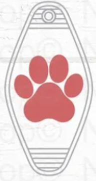 UV DTF Motel Keychain Decal - Dark Pink Paw