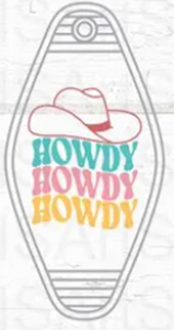 UV DTF Motel Keychain Decal - Howdy Cowboy Hat