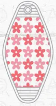 UV DTF Motel Keychain Decal - Pink Flowers