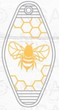 UV DTF Motel Keychain Decal - Honeycomb Bee