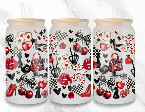 16oz UV DTF Wrap - Cards Cherries Check