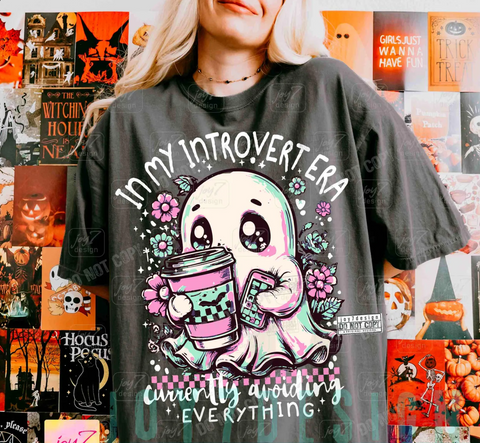 DTF Full Color Transfer - In My Introvert Era Ghost
