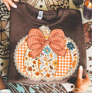 DTF Full Color Transfer - Lace Patch Pumpkin
