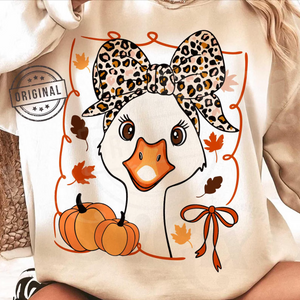 DTF Full Color Transfer - Leopard Bow Fall Goose