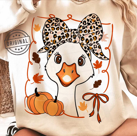 DTF Full Color Transfer - Leopard Bow Fall Goose