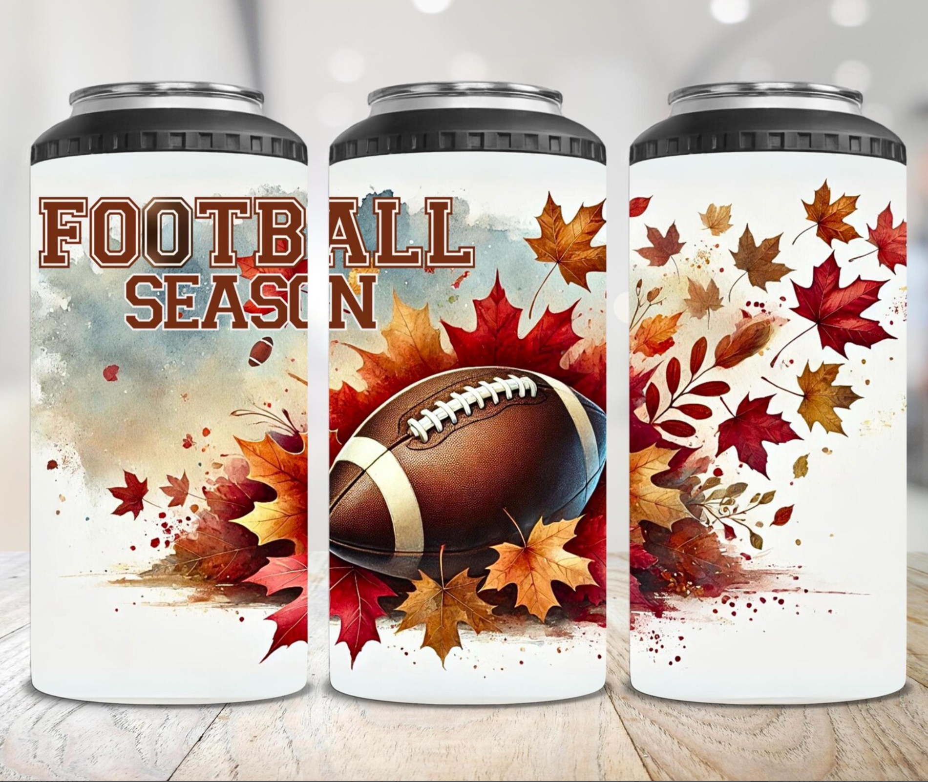 16oz UV DTF Wrap - Football Season with Leaves