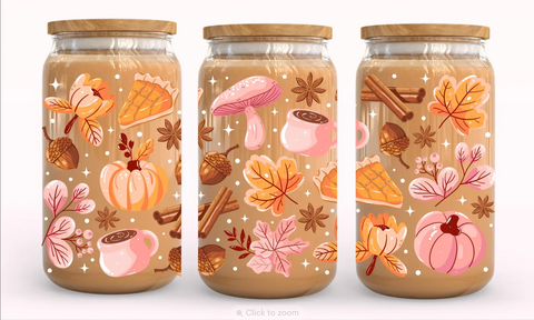 16oz UV DTF Wrap - Pumpkin Pie & Cinnamon Sticks