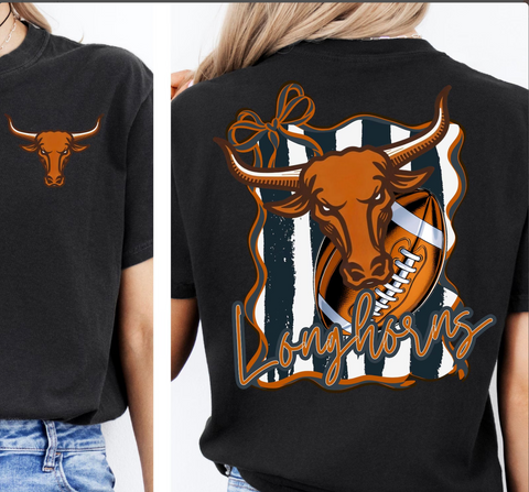 DTF Full Color Transfer - Longhorns - FREE POCKET!