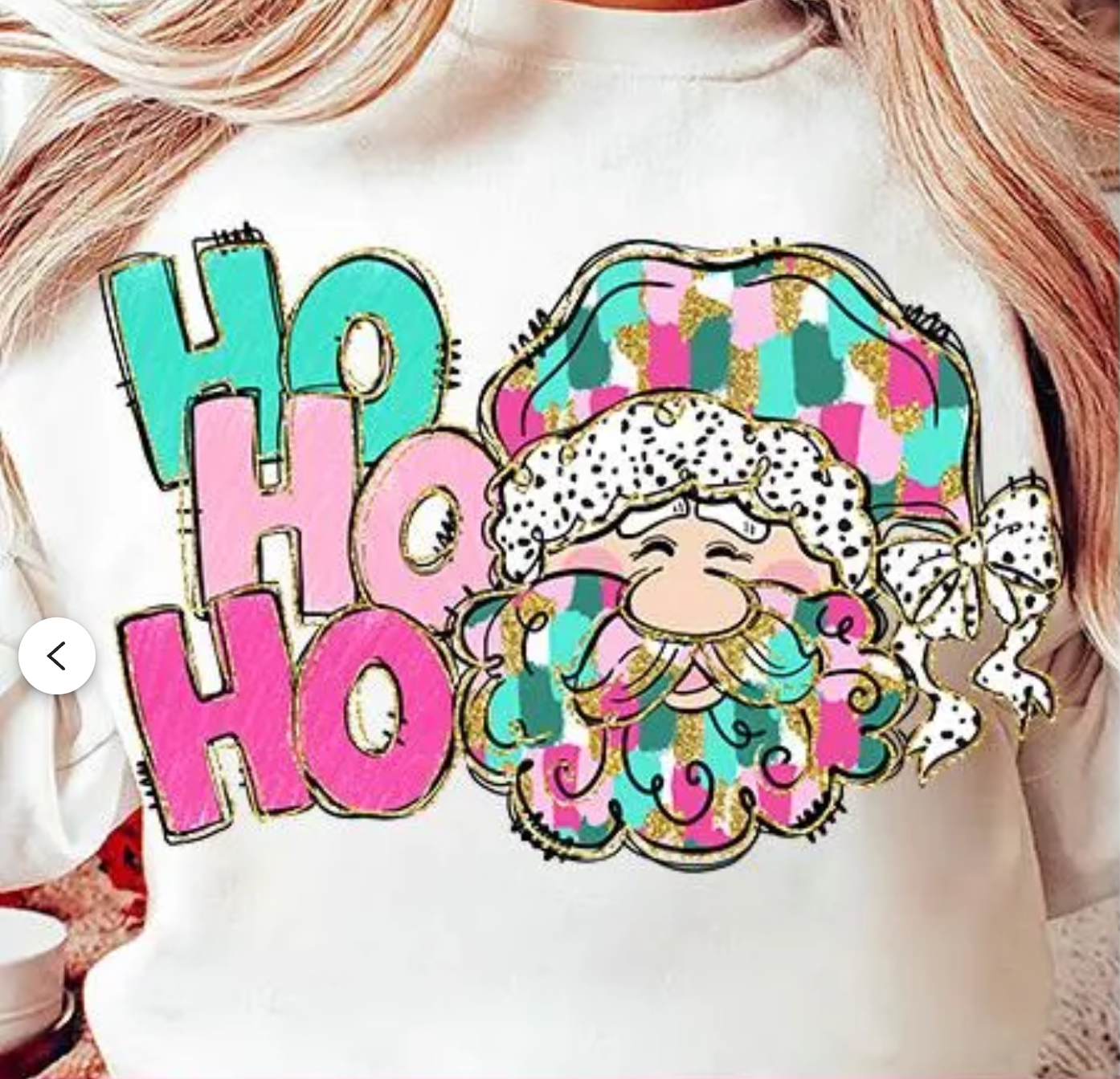 DTF Full Color TShirt Transfer - Ho Ho Ho Bright Painted Santa