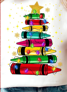 DTF Full Color TShirt Transfer - Crayon Tree