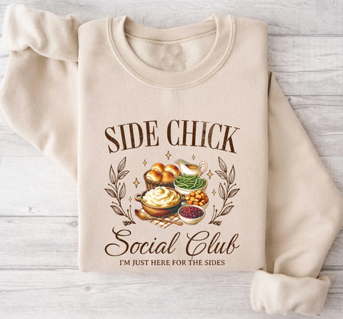DTF Full Color TShirt Transfer - Side Chick Social Club (Brown or White Font)
