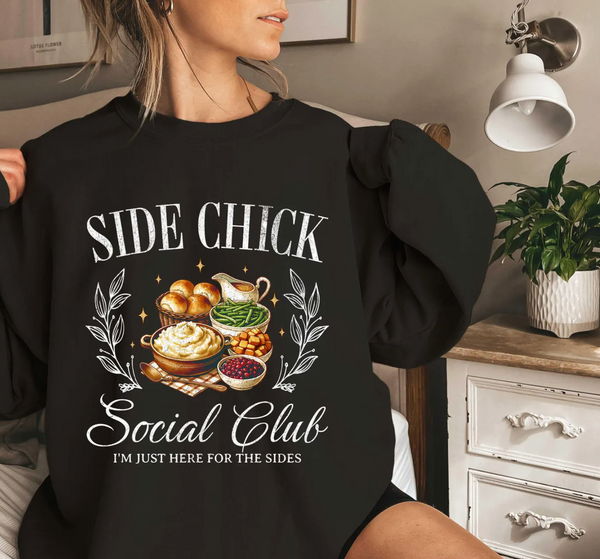 DTF Full Color TShirt Transfer - Side Chick Social Club (Brown or White Font)