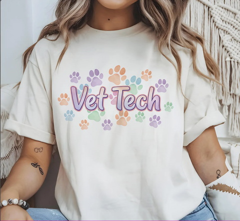 DTF Full Color TShirt Transfer - Pastel Vet Tech