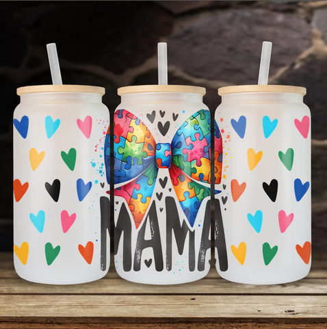 16oz UV DTF Wrap - MAMA Autism Bow