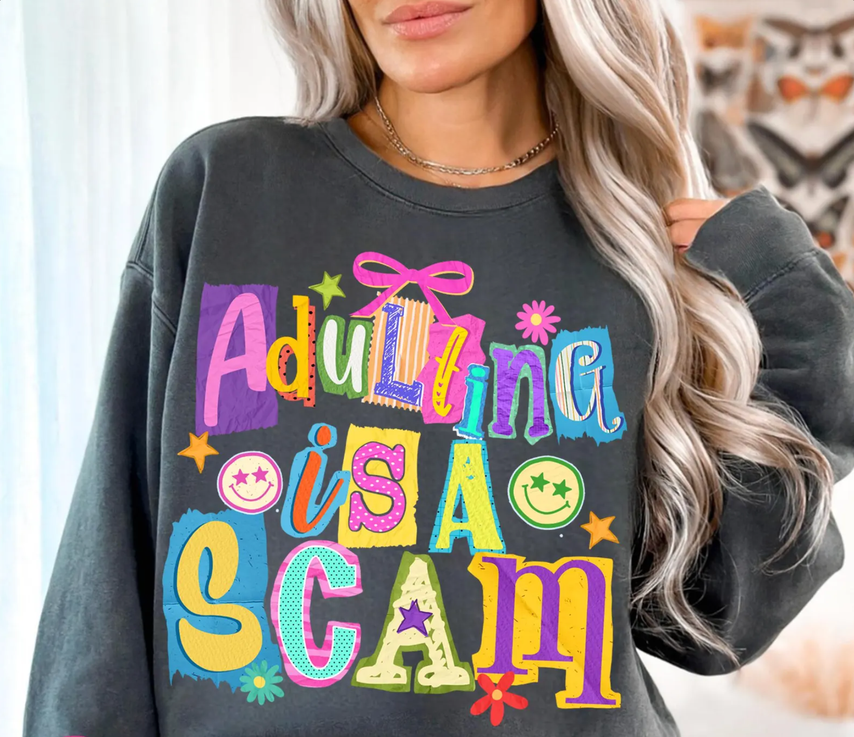 DTF Full Color TShirt Transfer - Adulting Is A Scam