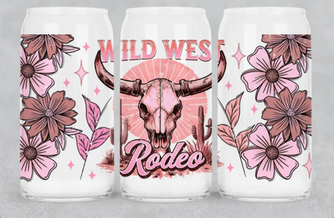 16oz UV DTF Wrap - Wild West Rodeo Pink