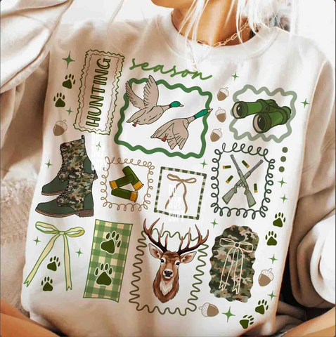 DTF Full Color TShirt Transfer - Cute Hunting Season