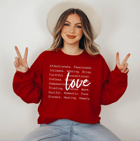 DTF Full Color TShirt Transfer - Love Words - (Black or White)