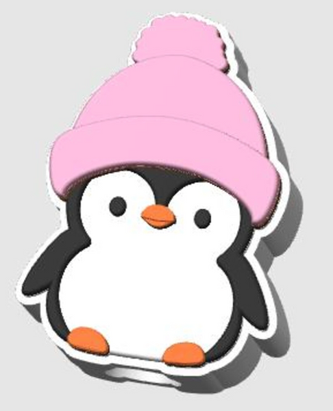 Straw Topper - Cute Winter Penguin