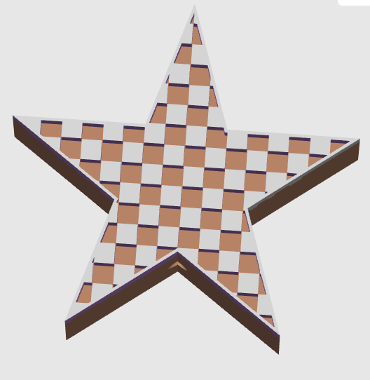 Checkered Star  - *EXCLUSIVE* 3D Printed Focal