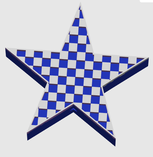 Checkered Star  - *EXCLUSIVE* 3D Printed Focal