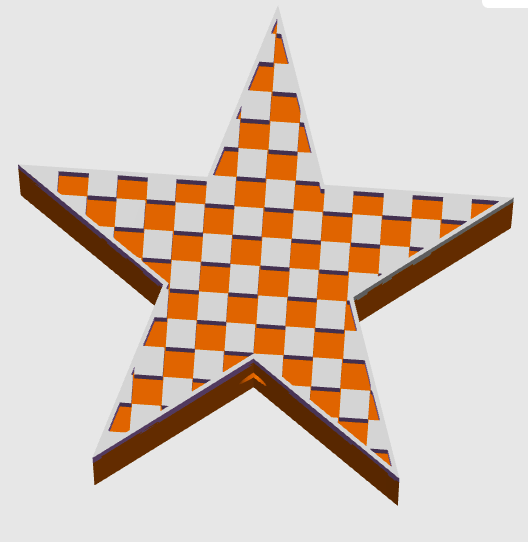 Checkered Star  - *EXCLUSIVE* 3D Printed Focal