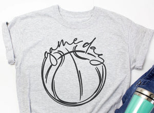 DTF Full Color Transfer - Game Day Basketball Sketch (Two Colors)
