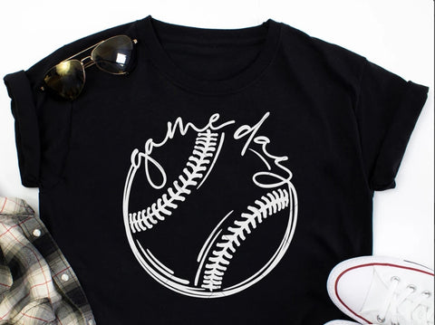 DTF Full Color Transfer - Game Day Baseball Sketch (Two Colors)