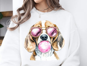 DTF Full Color Transfer - Beagle Bubble Gum