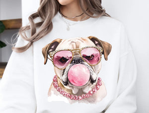 DTF Full Color Transfer - Bull Dog Bubble Gum