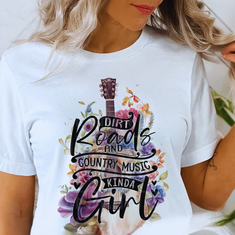 DTF Full Color Transfer - Dirt Roads and Country Music