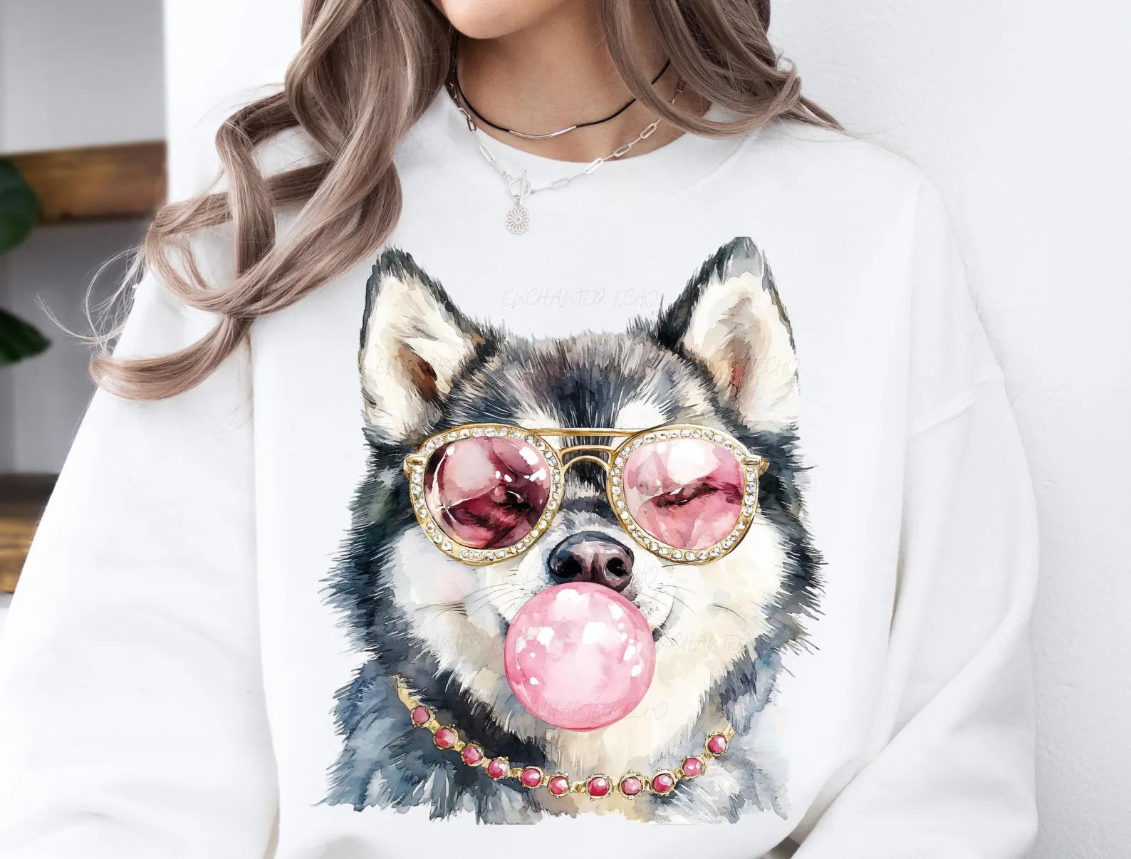 DTF Full Color Transfer - Husky Bubble Gum