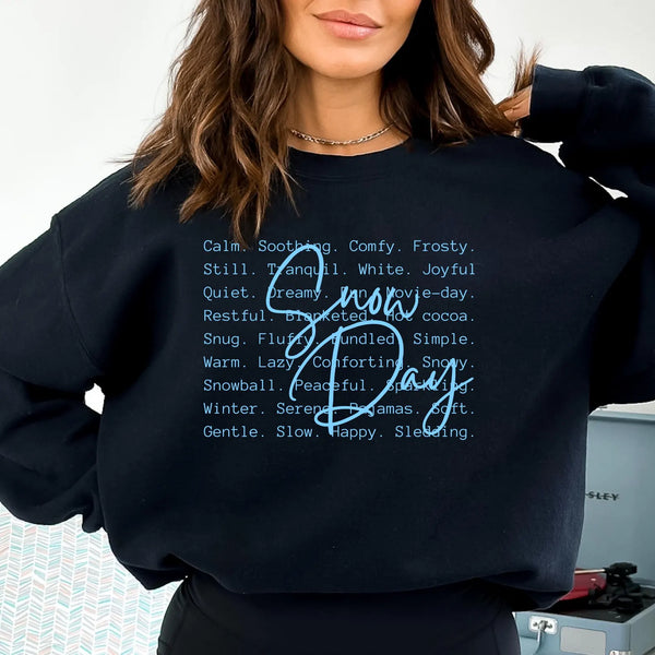 DTF Full Color TShirt Transfer - Snow Day - (Black, Blue, or White)