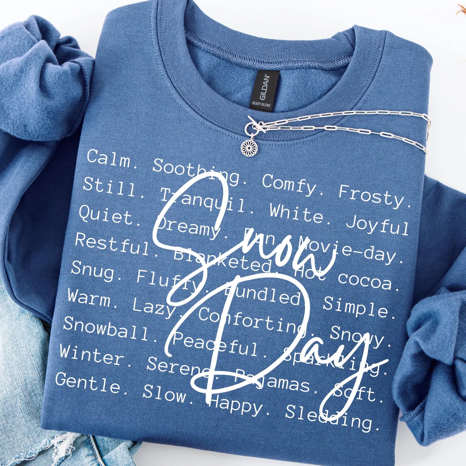 DTF Full Color TShirt Transfer - Snow Day - (Black, Blue, or White)