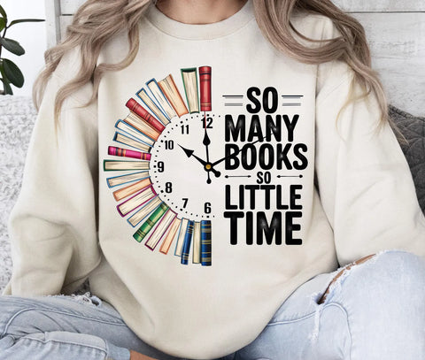DTF Full Color Transfer - So Many Books So Little Time Clock