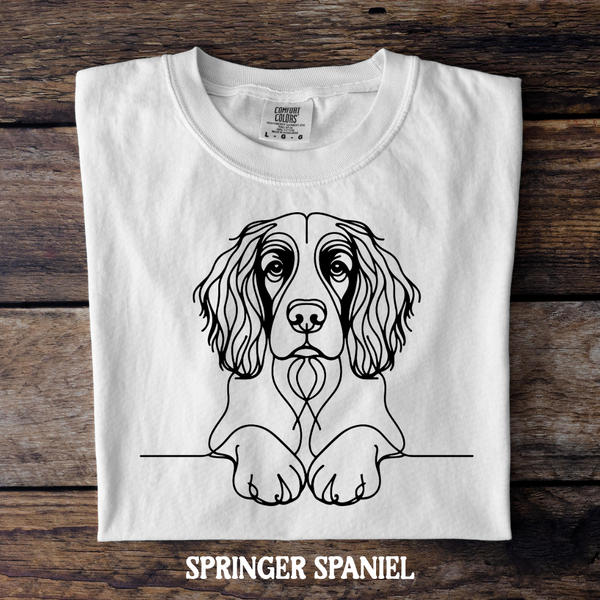 DTF Full Color TShirt Transfer - Simple Sketch Dog - You Choose Color & Breed!